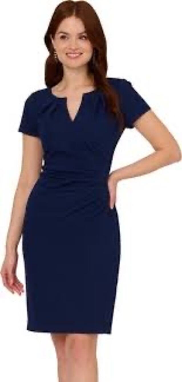 Adrianna Papell Purple Draped Side Sheath Dress Size 4